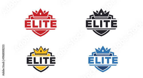 Elite logo designs with crown emblem.
