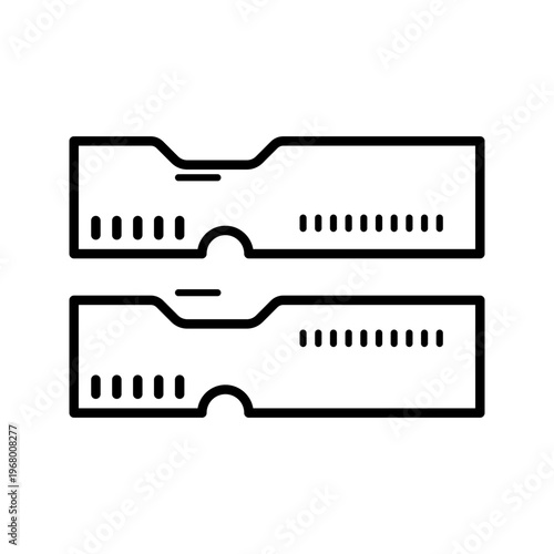 Ram module icon. Technology and computer hardware line symbol. Black and white.