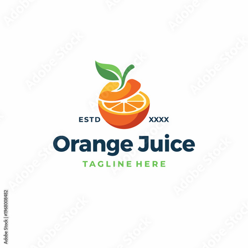 A colorful and playful design for an orange juice brand, incorporating fresh fruit elements that evoke feelings of vitality and refreshment in consumers' minds.