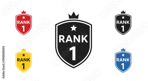 Collection of rank 1 shield badges.