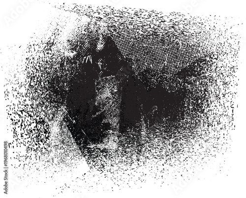 Rolled ink texture print . Distress Grunge background . Scratch, Grain, Noise, grange stamp .Place texture Over any Object to Create Grungy Effect .Rough edges vector.