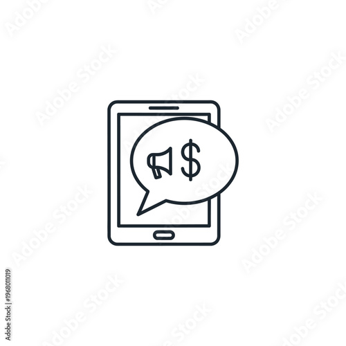 Smartphone Financial App Concept with Speech Bubble and Dollar Sign