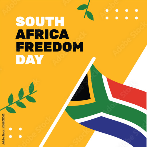 South Africa Freedom Day Celebration Design Event Background With Flag