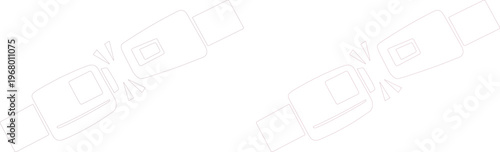 Minimalist seat belt icon set, safety buckle symbol vector illustration. Essential car safety device graphic element, secure fastening system for transportation and travel designs.