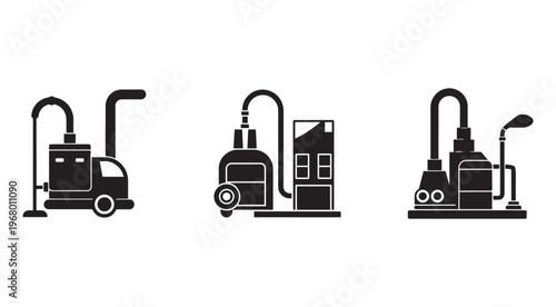 Industrial vacuum cleaners with different designs and attachments for various cleaning tasks and applications