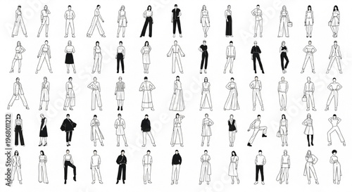 Fashion Figure Templates Designer Vector Male Female Illustration Croquis Body Design Set