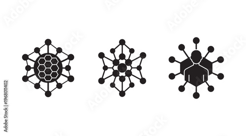 Molecular structure chemistry science molecule atom bond graphic icons set  molecular structure chemistry science molecule atom bond graphic icons set
