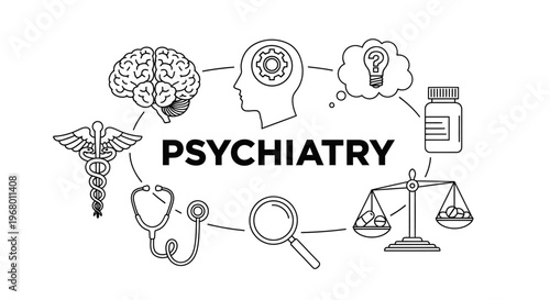 Psychiatry and Mental Health Concept Vector Illustration