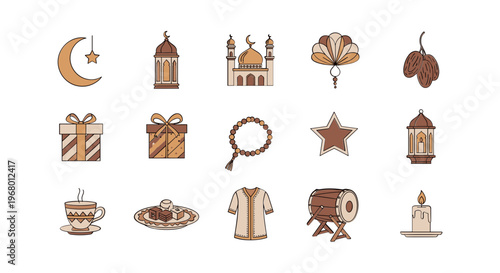 Ramadan Kareem Islamic Symbols and Icons Set 2.