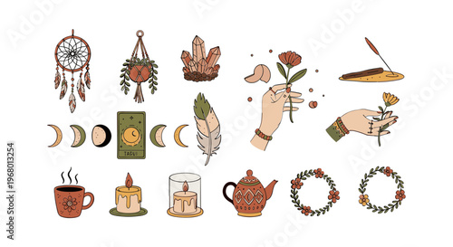 Spiritual Symbols and Ritualistic Objects Collection.