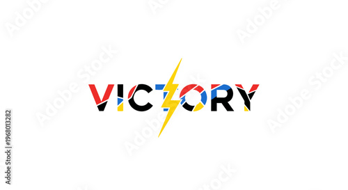 A colorful illustration of the word Victory.
