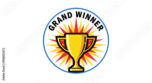 Grand winner trophy award emblem.