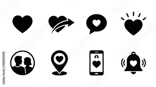 Love Heart Vector Icons for Romance and Social Design