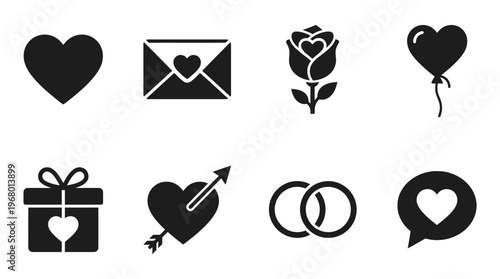 Romantic Love Vector Icons for Valentine’s Day Design