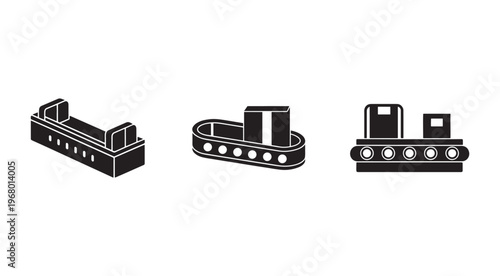 Set of cargo ship and tanker illustrations in black and white for infographic  industrial transportation icons