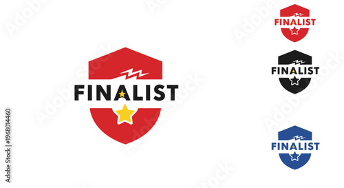 Collection of finalist logos and badges.