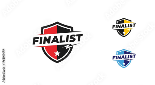 Collection of finalist logos and badges.