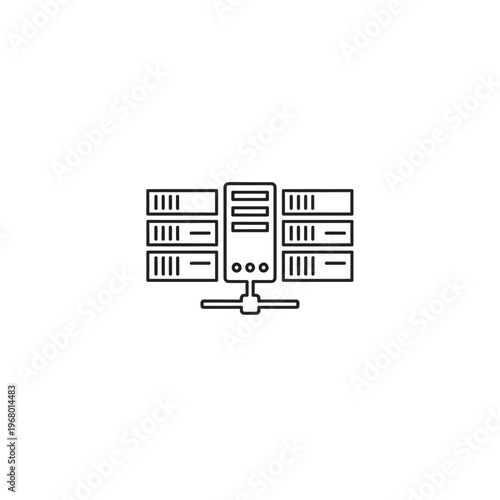 Server Rack Equipment in Modern Data Center with Network Connectivity