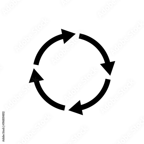 A circular flow of four straight arrows indicating a continuous, clockwise process or cycle