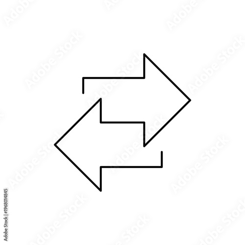 Outline icon of two arrows pointing left and right, symbolizing exchange or data transfer.
