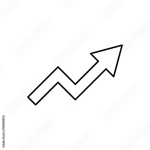 Single arrow showing upward trend and progress, indicating growth