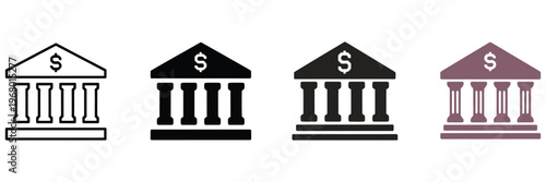 Banking icon sheet, multi style icon collection, finance and payment symbols, banking service elements, money management icons, clean vector design in flat, line, and glyph styles for web, mobile apps