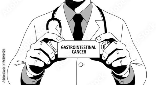 Doctor holding Gastrointestinal Cancer awareness sign.