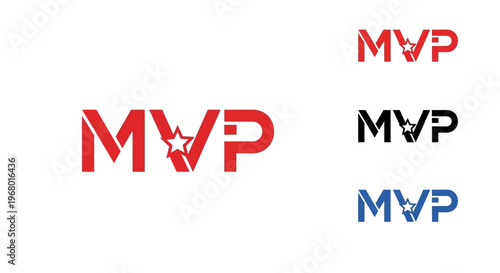 MVP logo design with star and color variations.