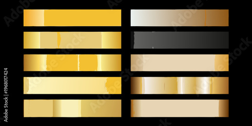 A grid displaying various shades and textures of gold and metallic colors