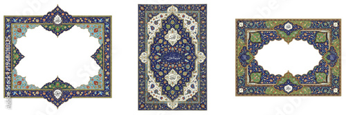 Cuadro en lienzo Set and collection of antique persian illuminated manuscript frames and traditio