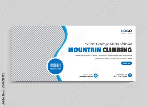 Mountaineering Social Media Facebook Cover Banner Template