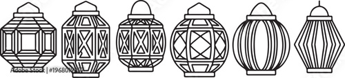 A collection of vintage lanterns showcasing diverse designs and craftsmanship Vector