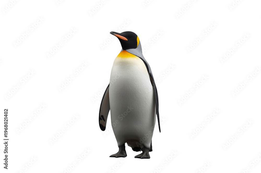 Fototapeta premium King penguin standing, antarctica wildlife cutout, transparent background