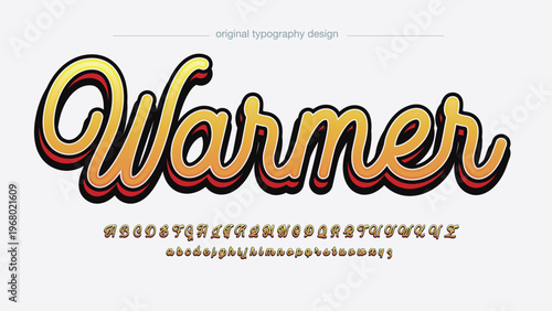 A creative typography design featuring the word Warmer in a stylized font