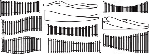 Comparison of linear and curved wave patterns in a fluid dynamics simulation Vector
