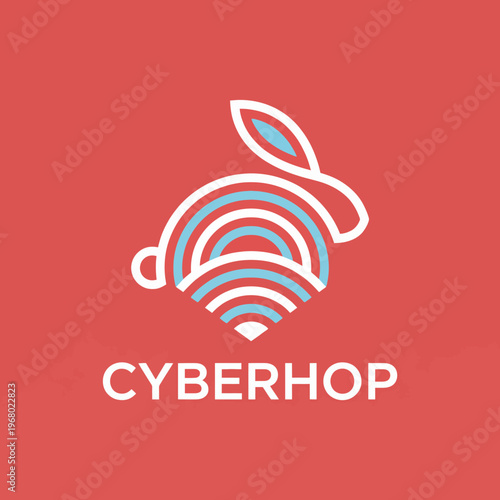 A sleek and minimalist logo that portrays a bunny with stylized waves, conveying themes of freshness, playfulness, and innovation in a clean, modern context.