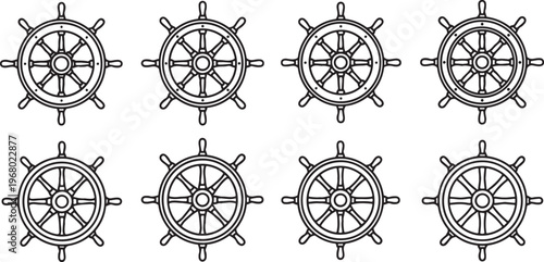 Diagram of gear systems showing different types of gear arrangements and connections Vector