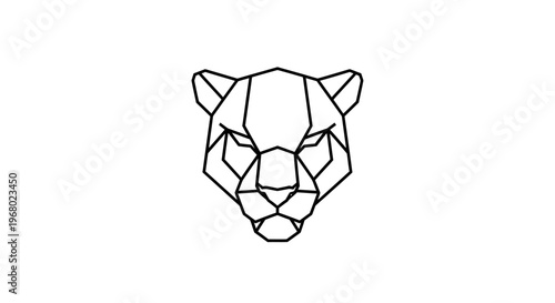 Geometric line art of a panther head.