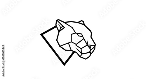 Geometric illustration of a panther head.