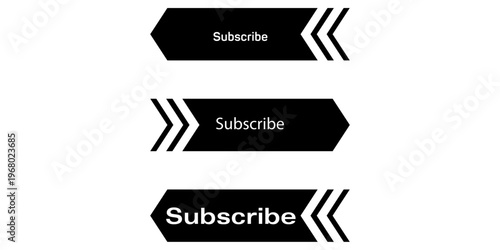 Minimalist Subscribe Banner Set – Modern Black Call to Action Buttons for YouTube and Social Media Branding