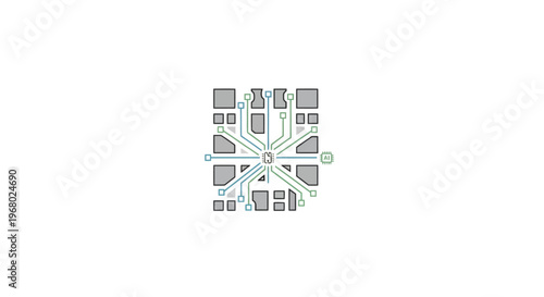 a network diagram with green lines.