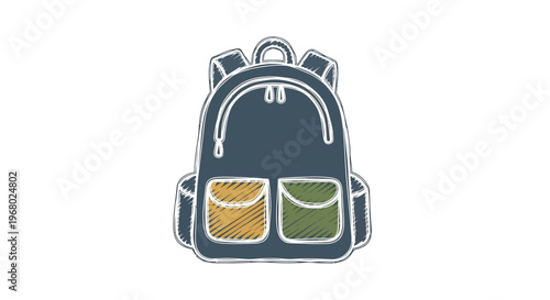 Colorful illustration of a backpack.