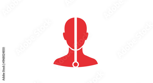 Medical professional silhouette with stethoscope.