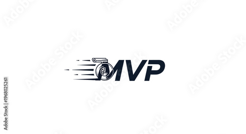 A logo with the letters MVP and a gear.