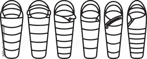 Side view diagram of six different car tire tread patterns Vector