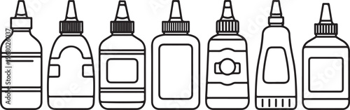 Assorted beverage bottles with different caps and labels Vector