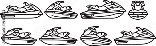 Illustration of waves with varying crest shapes and foam patterns Vector