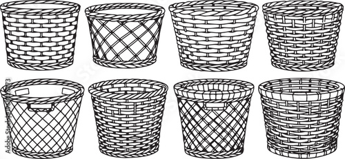 Hexagonal grid patterns on various cylindrical surfaces Vector