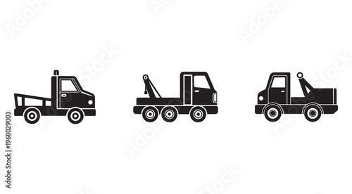 Tow trucks in different styles and designs for transportation and recovery services  various types of tow trucks