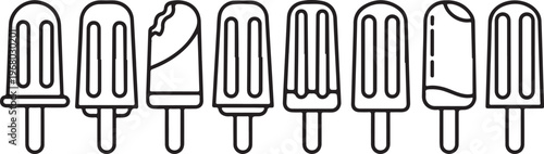 Black and white illustration of a classic bar stool lineup Vector